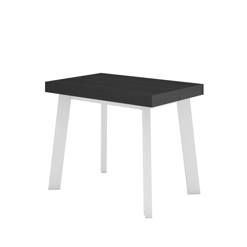 Consolle allungabile, 262x90x73cm, Per 12 persone, Gambe in legno, Nero RF3111