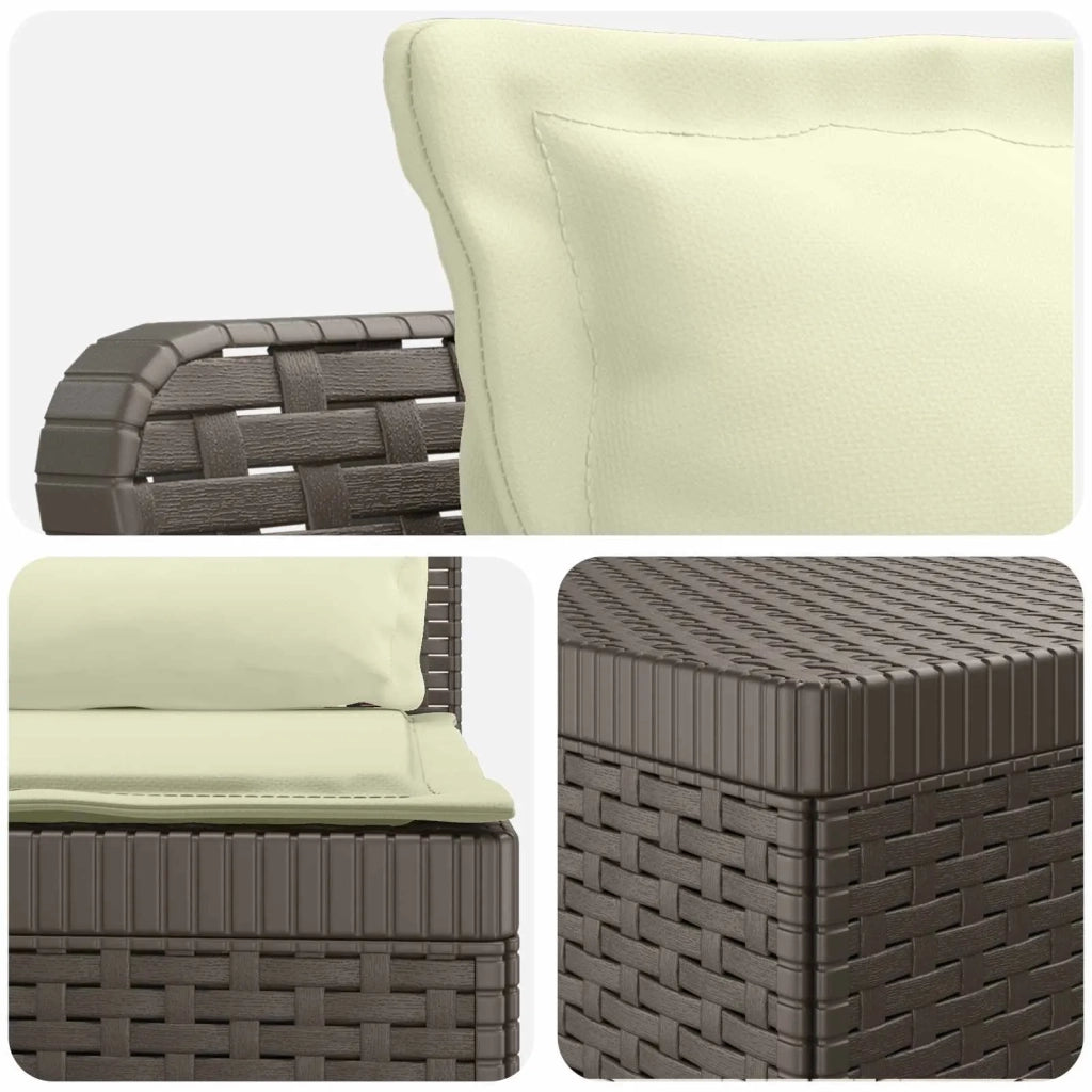 Divano da Giardino 4 Posti con Cuscini Aspetto Rattan PP 3443990