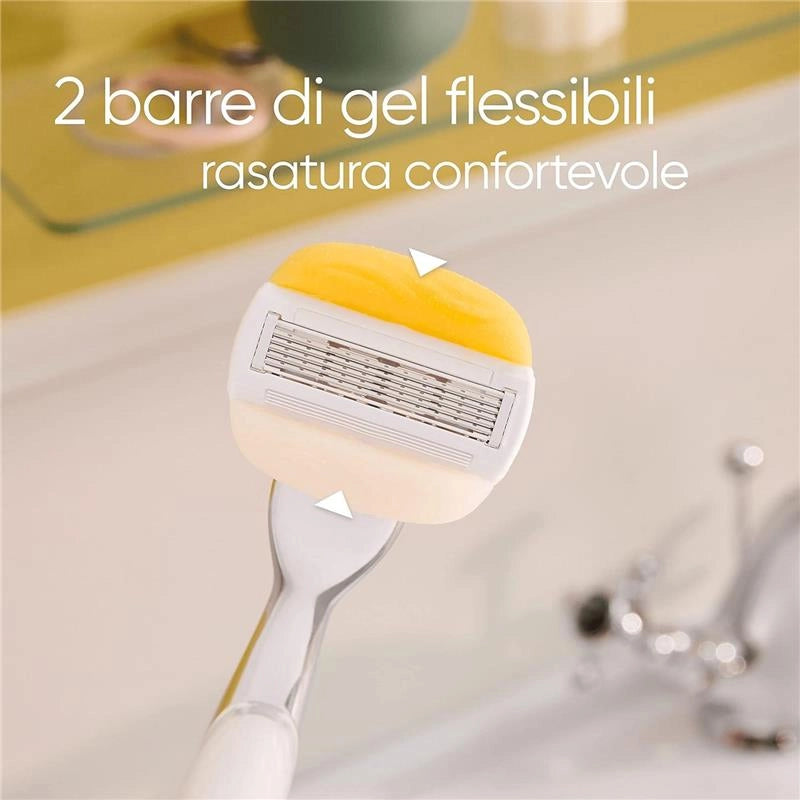 GILLETTE VENUS COMFORTGLIDE RASOIO DONNA COCCO PLUS OLAZ 2 LAME RICAMBIO (DA 5 LAME) E 1 MANICO