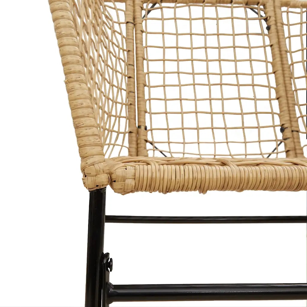 Set da Pranzo da Giardino 9 pz Polyrattan Vetro