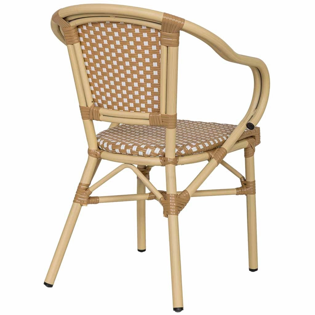 Fauteuil in rotin sintetico crème 57x57x84 cm (hauteur)