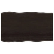 Piano Tavolo | Superficie Tavolo | Piano Scrivania Marrone Scuro 100x60x(2-6)cm Rovere Non Trattato