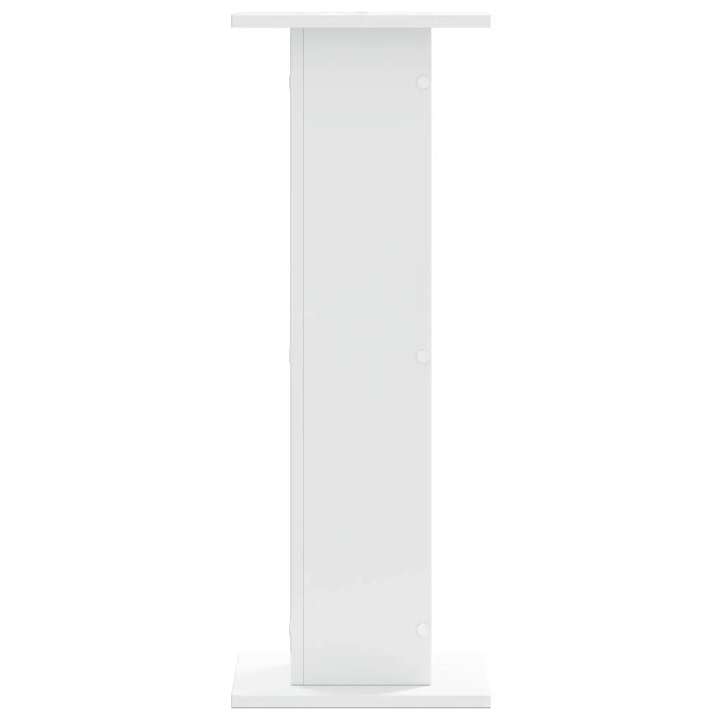 Supporti Altoparlanti 2 pz Bianchi 30x30x80cm Legno Multistrato