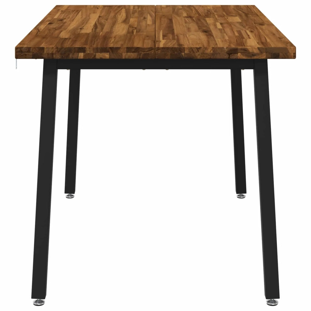 120 x 80 x 75 cm Legno di Acacia Massello Naturale e Nero 937623