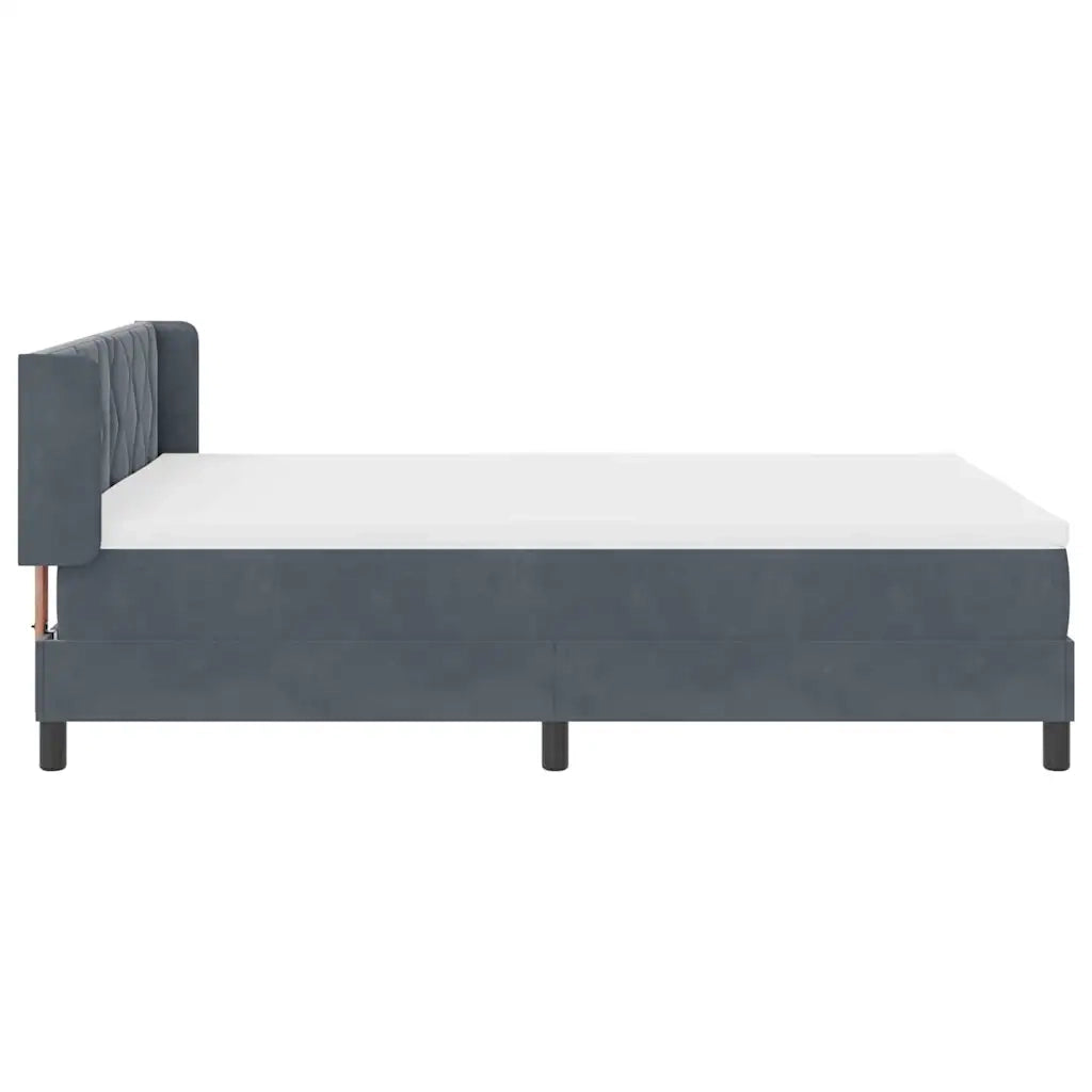 Letto a molle con testiera Grigio scuro 190 x 140 cm Velluto 3341517