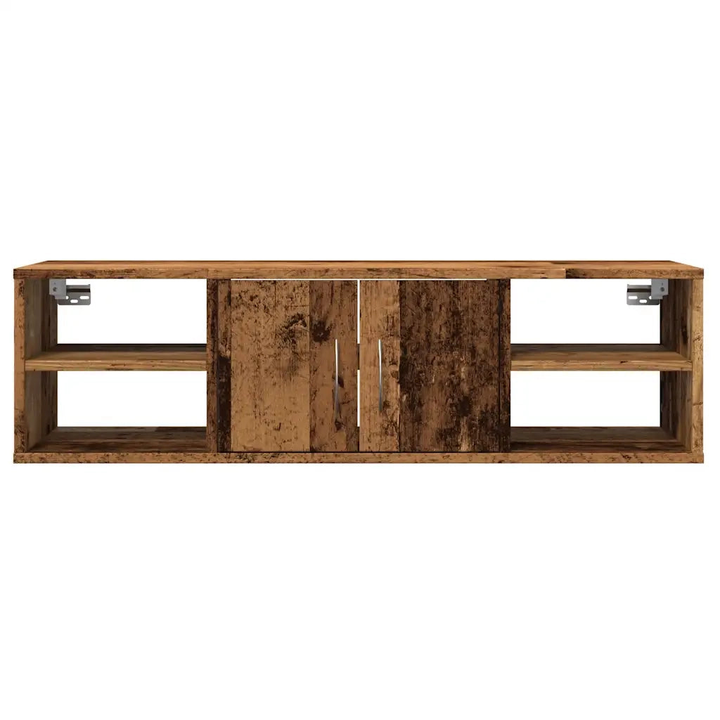 Mobiletto a parete pratico 101 x 30 x 29 cm realizzato in legno composito con finitura effetto legno anticato 02_0050888