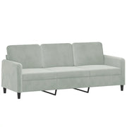 Divano | Divano da soggiorno | Sofa a 3 Posti Grigio Chiaro 180 cm in Velluto