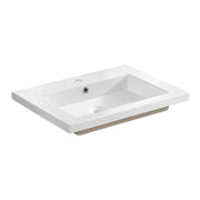 Lavabo da incasso ELIO 60 cm ceramica bianco brillante design rettangolare