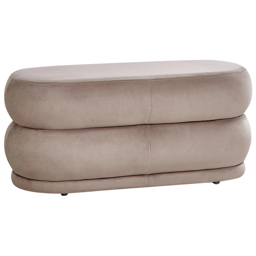 Panca decorativa in velluto tortora soggiorno camera da letto moderno