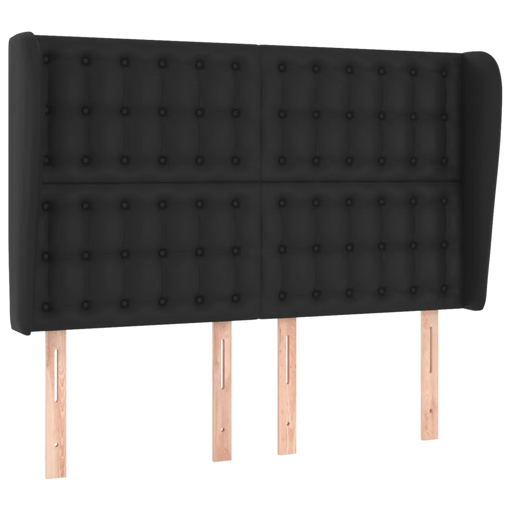 Testiera ad Orecchio-Testata con Orecchie Nera 147 x 23 x 118/128 cm in Similpelle 189918