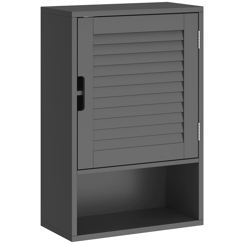 Armadietto Bagno a Parete 40x20x60 cm con Ripiano Regolabile e Anta Ammortizzata in MDF Nero