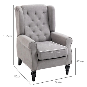POLTRONA con schienale alto 74x86x102 cm in poliestere grigio