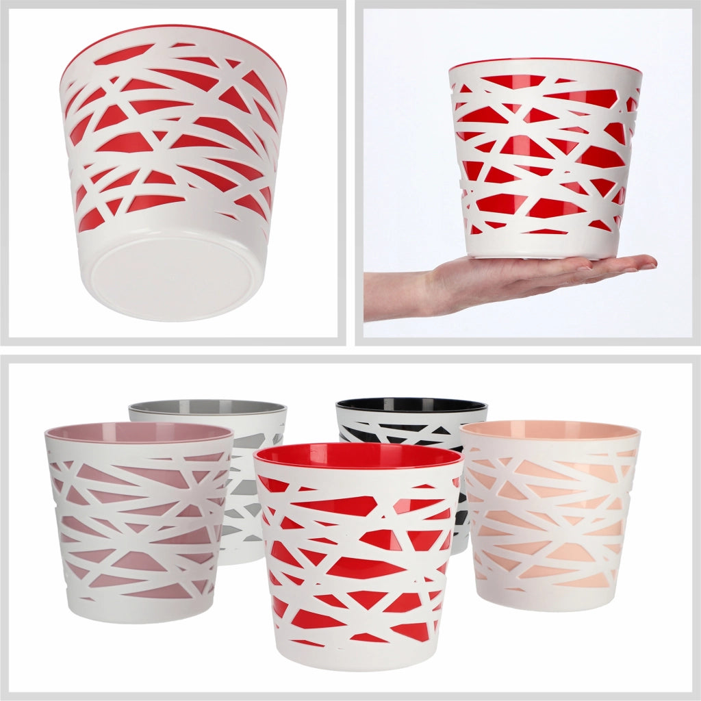 KADAX - Inserto in plastica per vaso di fiori e piante, 15 cm, rosso