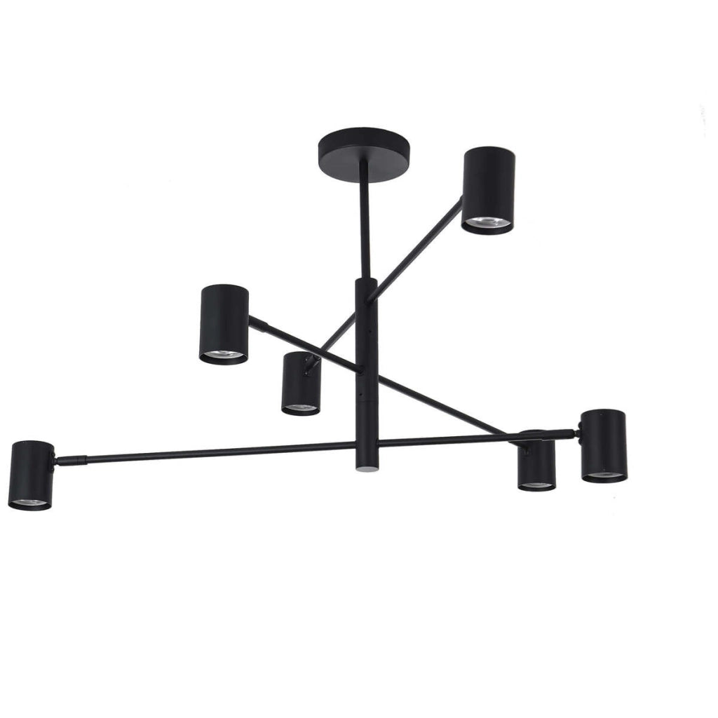 Lampada a sospensione Snow Light Prestige nera 6xGU10 Ø80