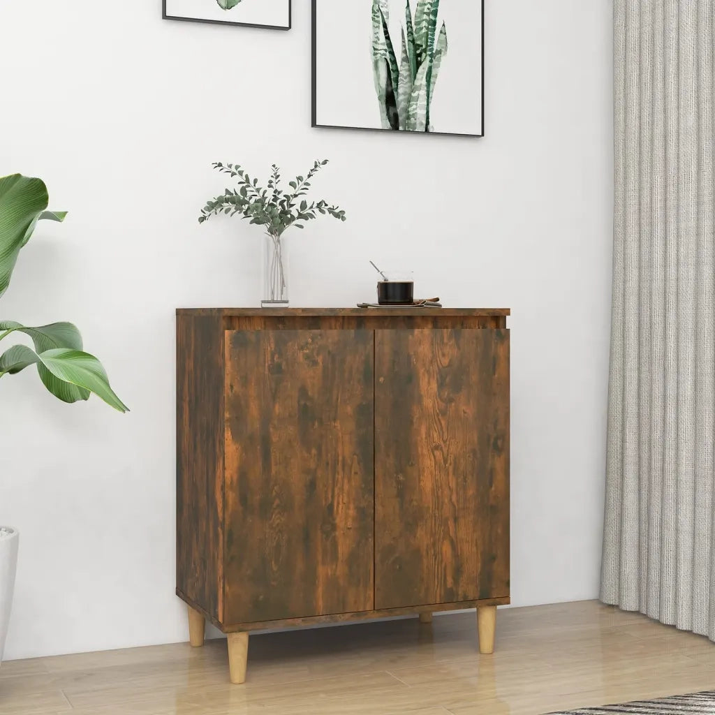 Credenza Rovere Fumo 60x35x70 cm in Legno Multistrato 815156