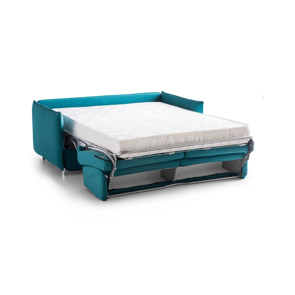 Trovo, Divano Letto 2 Posti Sfoderabile Made in Italy, 180x95 cm Azzurro