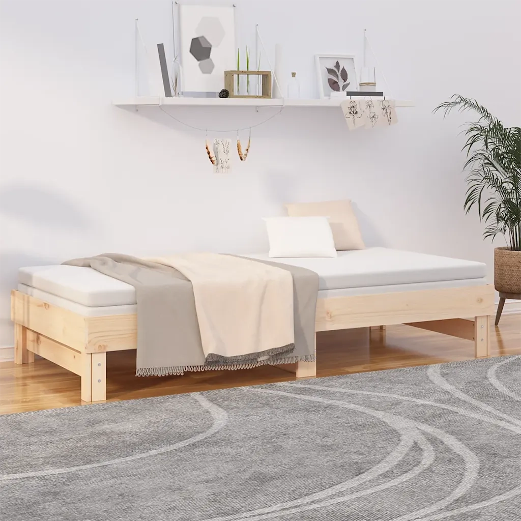 Dormeuse Estraibile 2x(80x200) cm in Legno Massello di Pino 823384