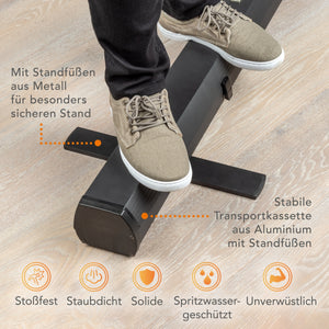 Fondale fotografico roll-up grigio 165x220, sfondo portatile con scatola di trasporto per fotoshooting, sistema autoportante, telo ingualcibile per studio fotografico