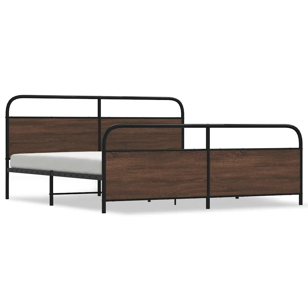 Giroletto senza Materasso in Metallo-Struttura Letto Rovere Marrone 180x200 cm 620793