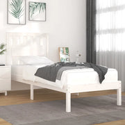 Giroletto-Struttura Letto Bianco in Legno Massello di Pino 90x190 cm Single 286679