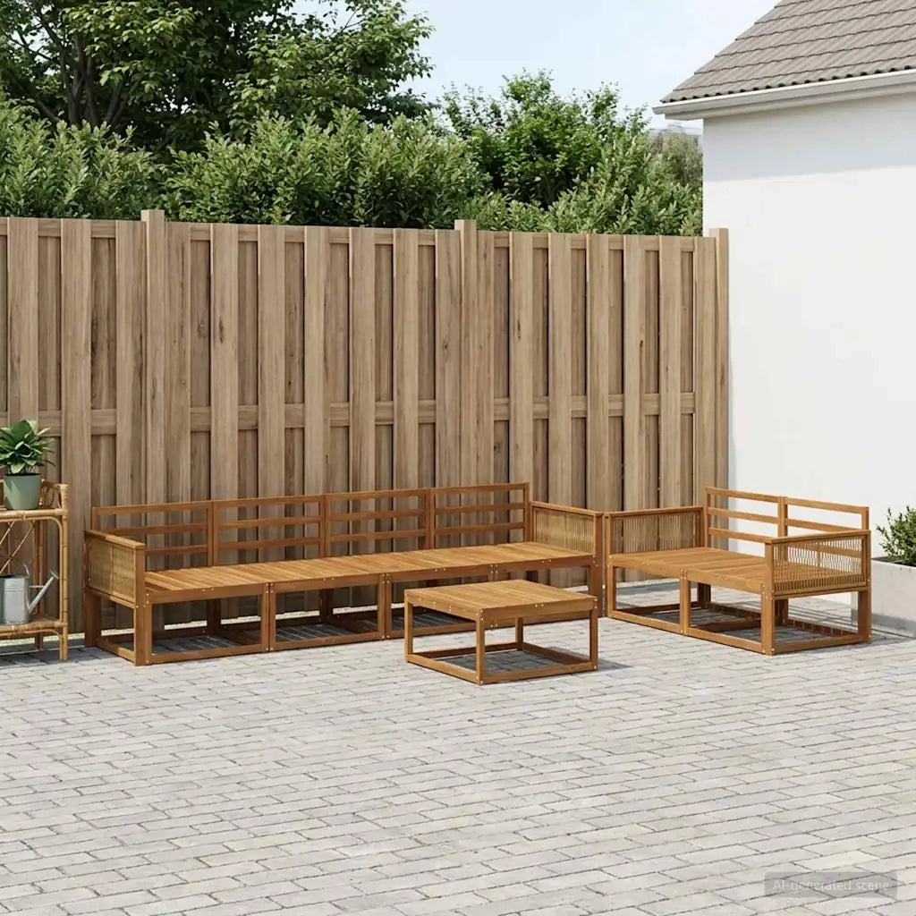 Set di divani da esterno 7 pcs Naturale