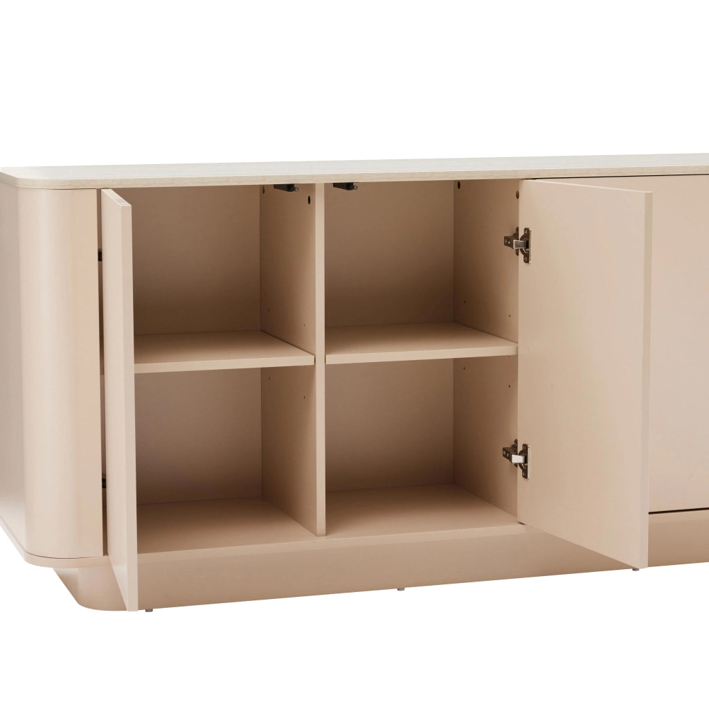 Oviala - Credenza semplice a 4 ante 180 cm crema