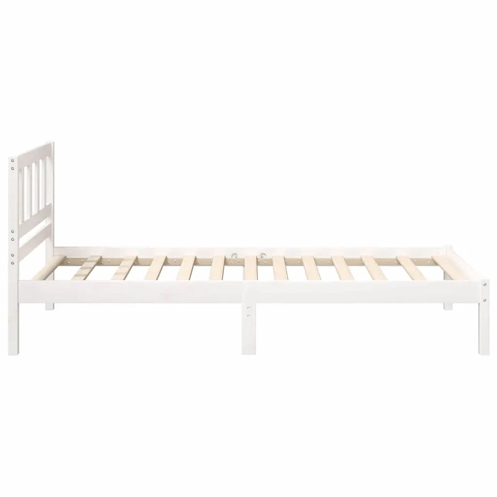 Struttura del letto Bianco 90 x 190 cm Pino massello 872255