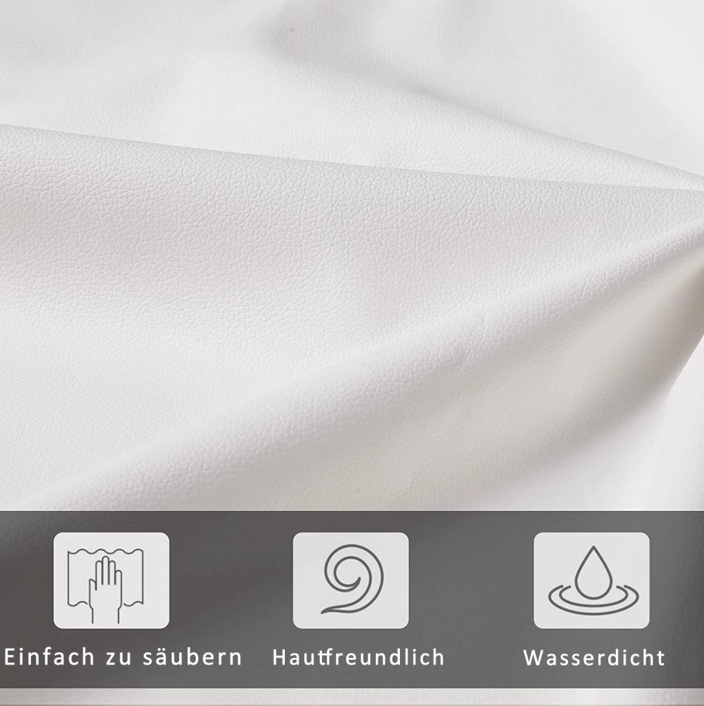 Letto contenitore LED 140x200 cm in similpelle bianco