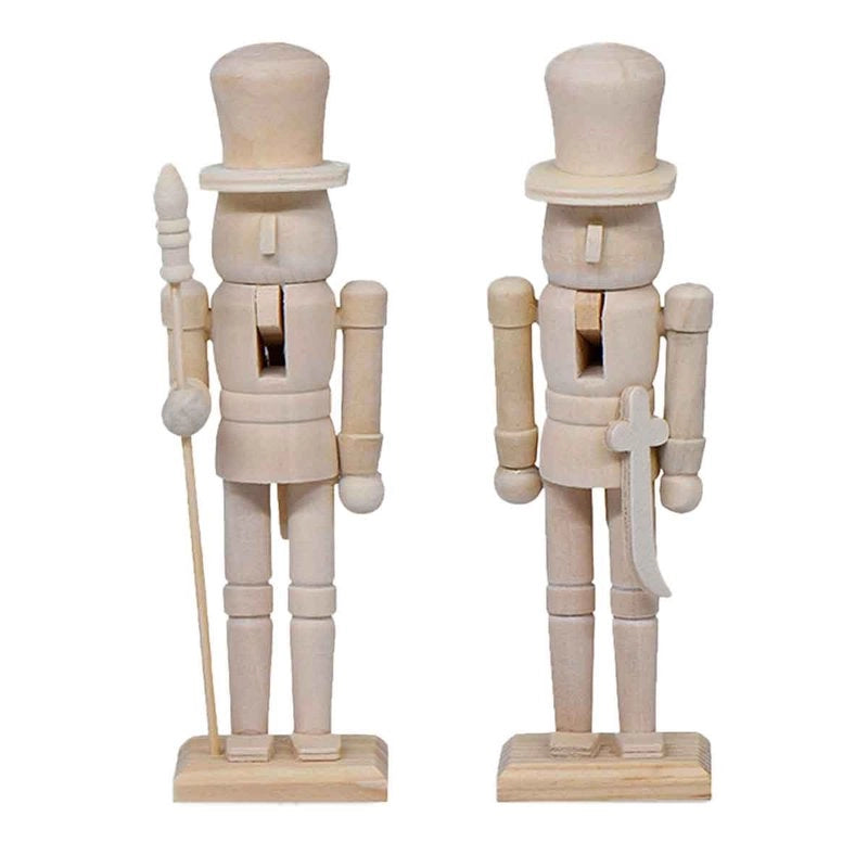 Schiaccianoci di Natale in Legno, Altezza 18 cm, Decorabile con 6 Tinte