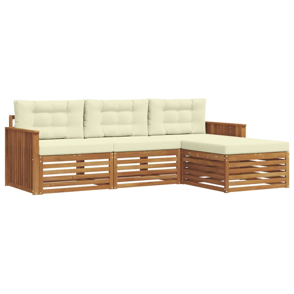 Set di divani da esterno Naturale e Crema 249,5 x 162,5 x 73 cm