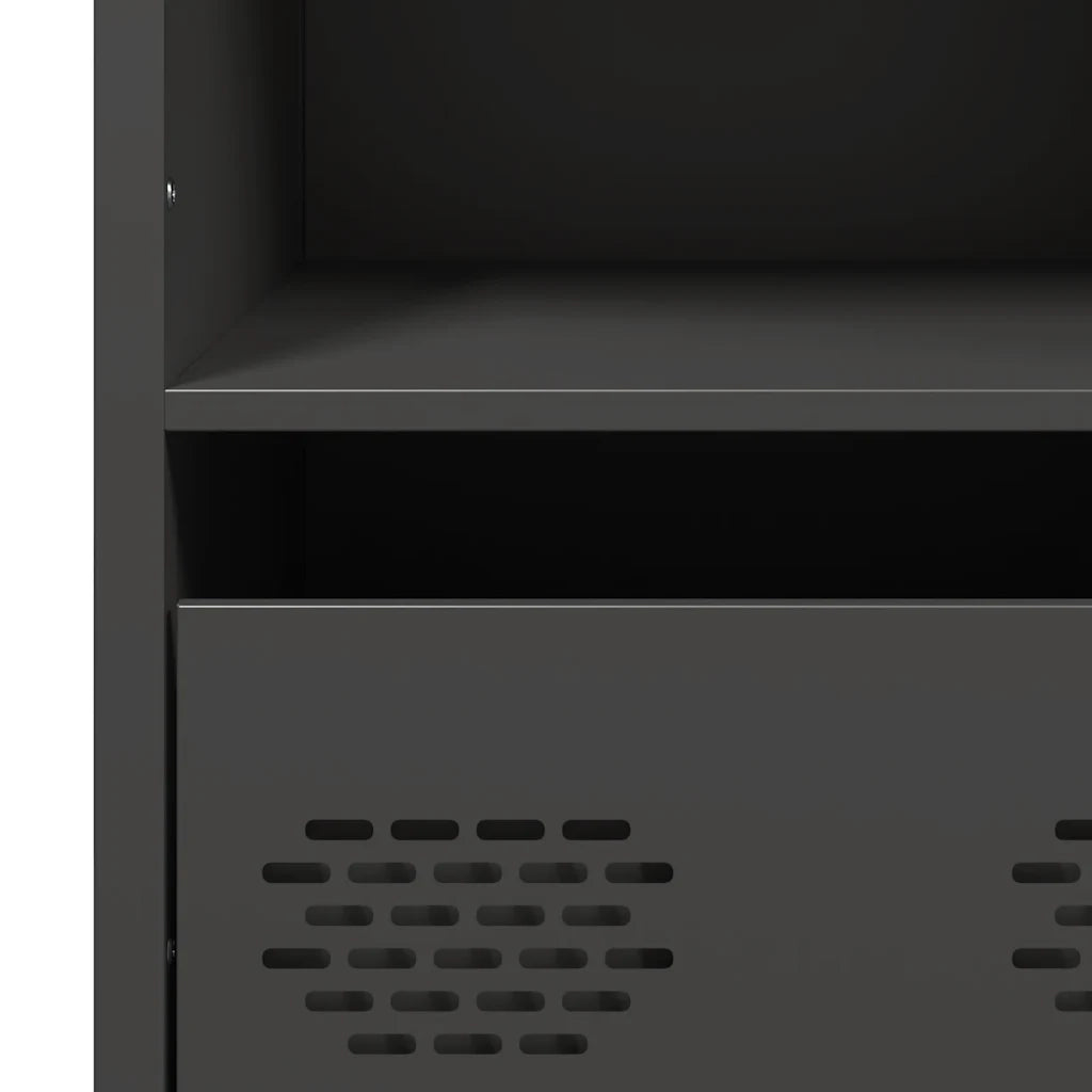 vidaXL Credenza Nera 101,5x39x103,5 cm in Acciaio