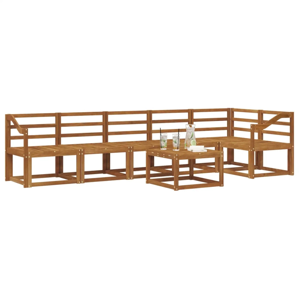 Set di divani da esterno 7 pcs Naturale
