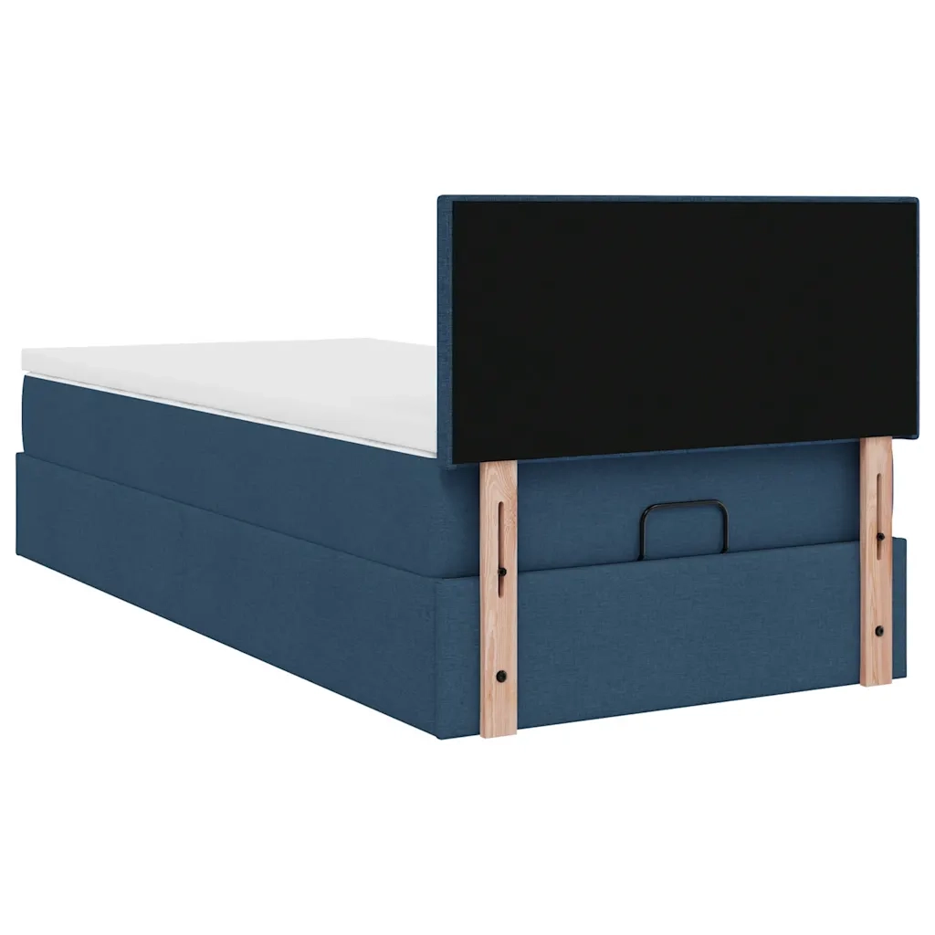 Pouf Letto con Materasso Blu 90x200 cm in Tessuto 3311351