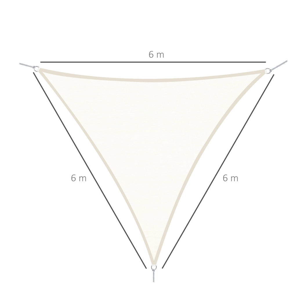 Toldo triangolare vela ombra ¨C zephmum ¨C crema 6x6x6 m