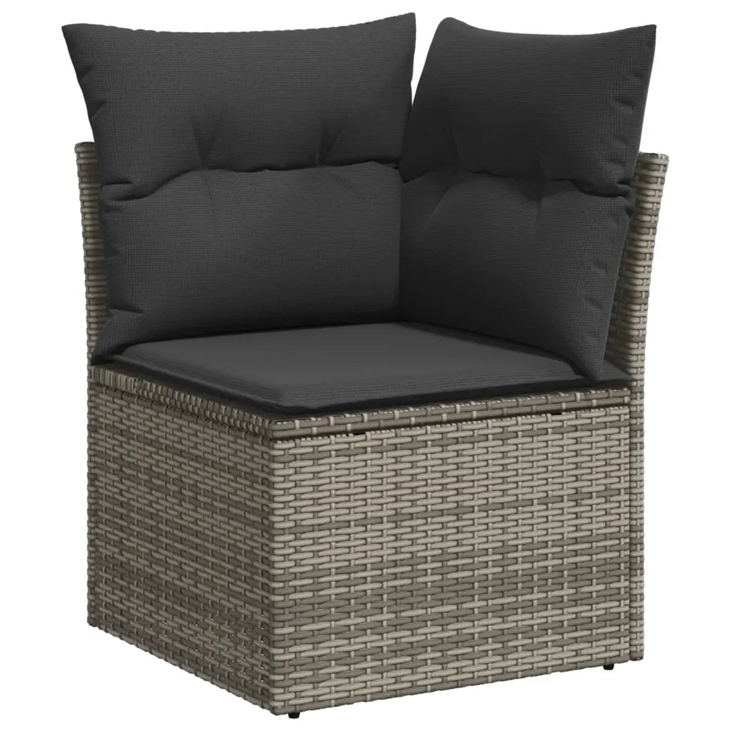 Set Divano da Giardino 9 pz con Cuscini Grigio in Polyrattan 3256018