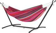 Hangmat con struttura metallica e tessuto doppio - Tas da letto - 200 kg - Hangmat rosso 2 persone