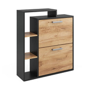 Vicco Scarpiera da ingresso Quercia dorata/antracite 24.5 x 90 cm 2 scomparti