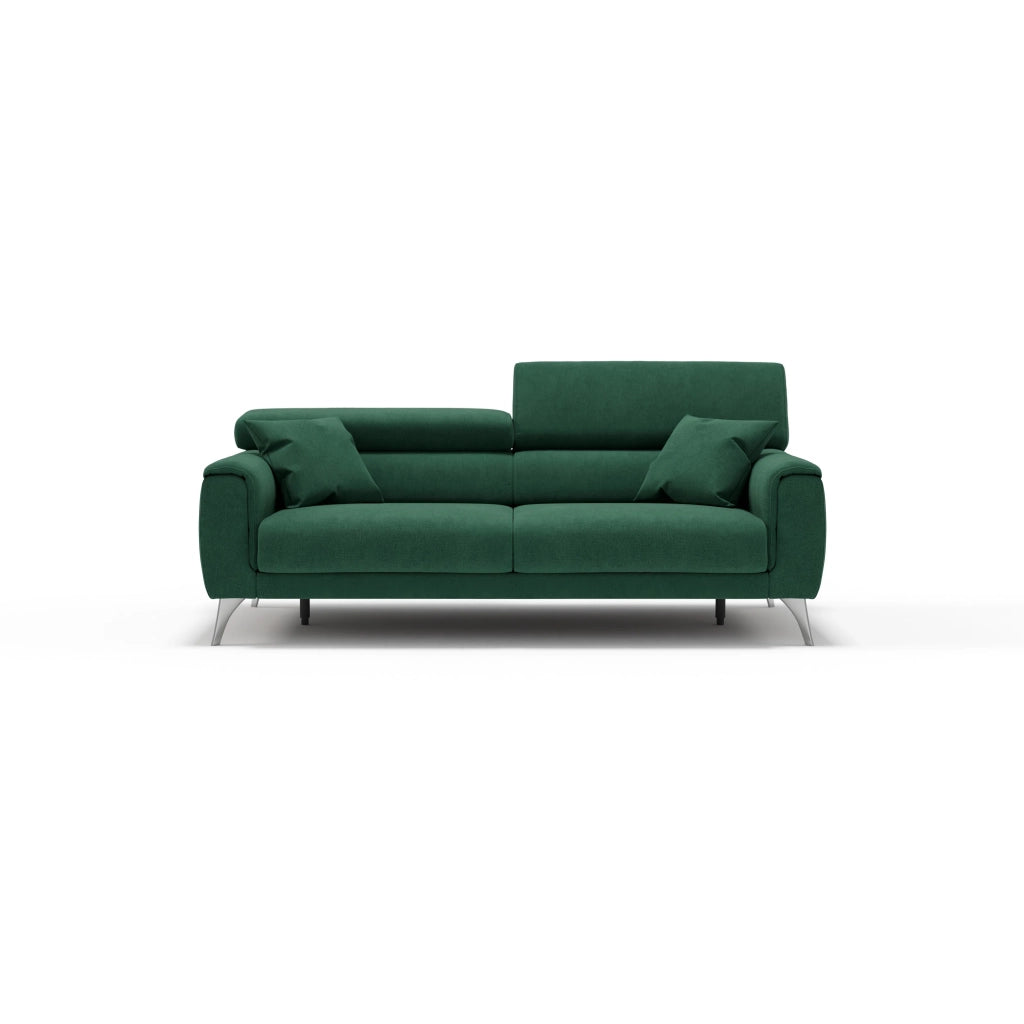 Caravaggio Divano con sedute allungabili e poggiatesta reclinabili in tessuto impermeabile T02 199 cm verde