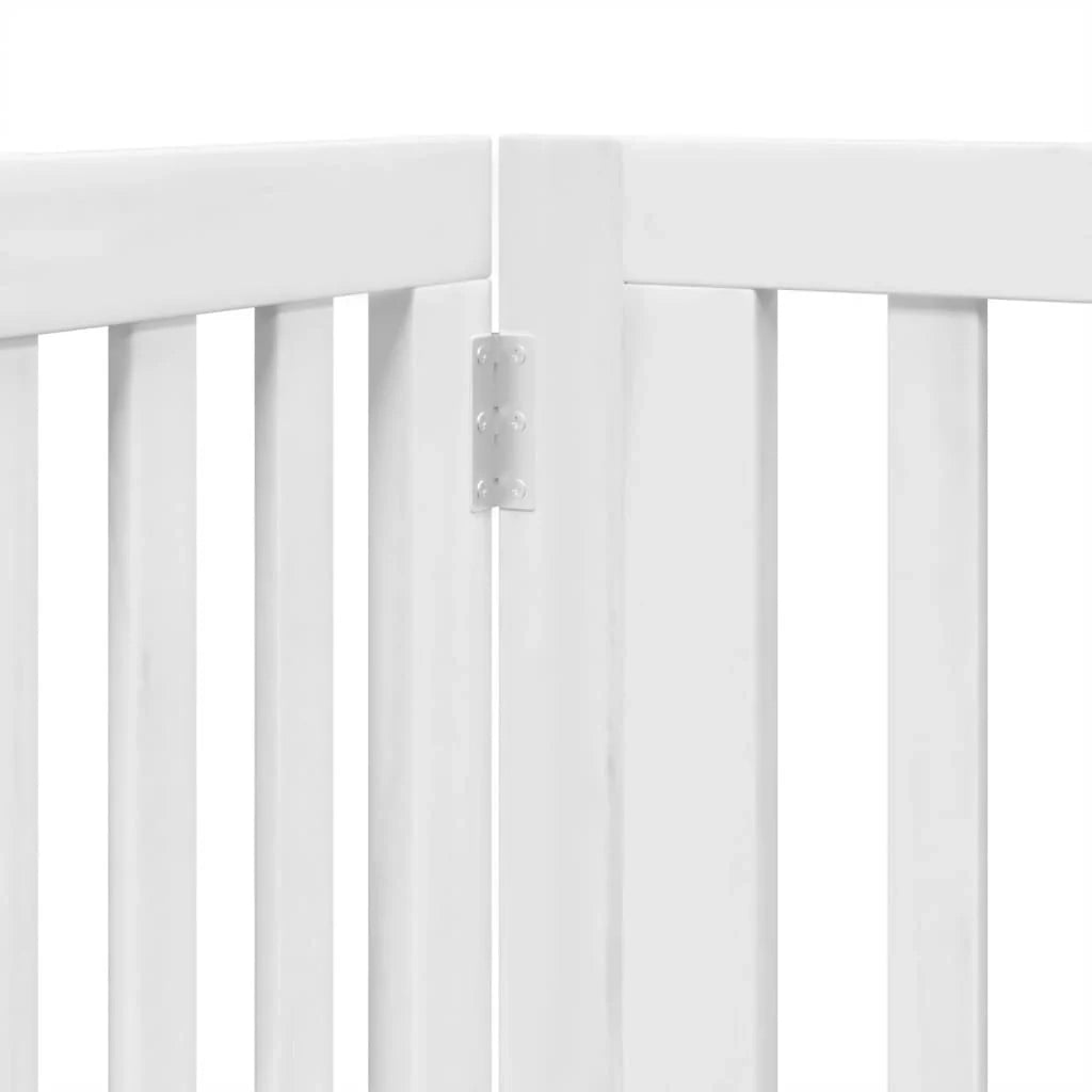 Cancelletto di sicurezza per animali domestici porta pieghevole 8 pannelli legno di pioppo bianco 02_0023263