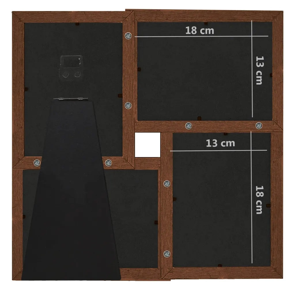 Cornice Multipla per 4 Foto 13x18cm Marrone Scuro in MDF CFW2313905