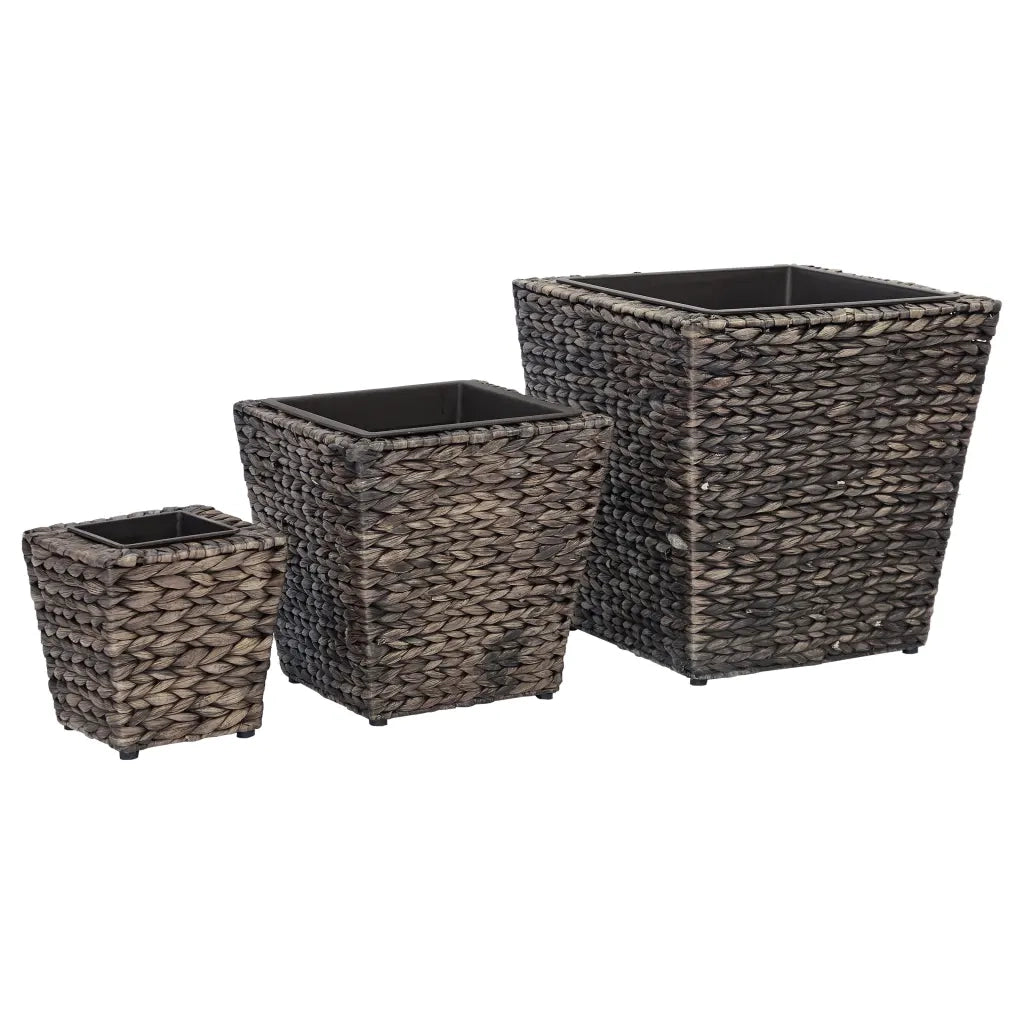 Letti Rialzati 3 pz in Giacinto Intrecciato Marrone 45572