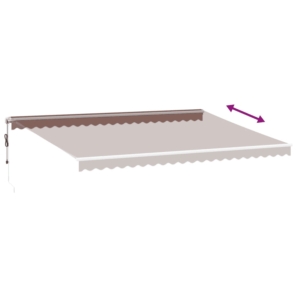 Tenda da Sole Retrattile Automatica con LED Marrone 500x350 cm 3215398