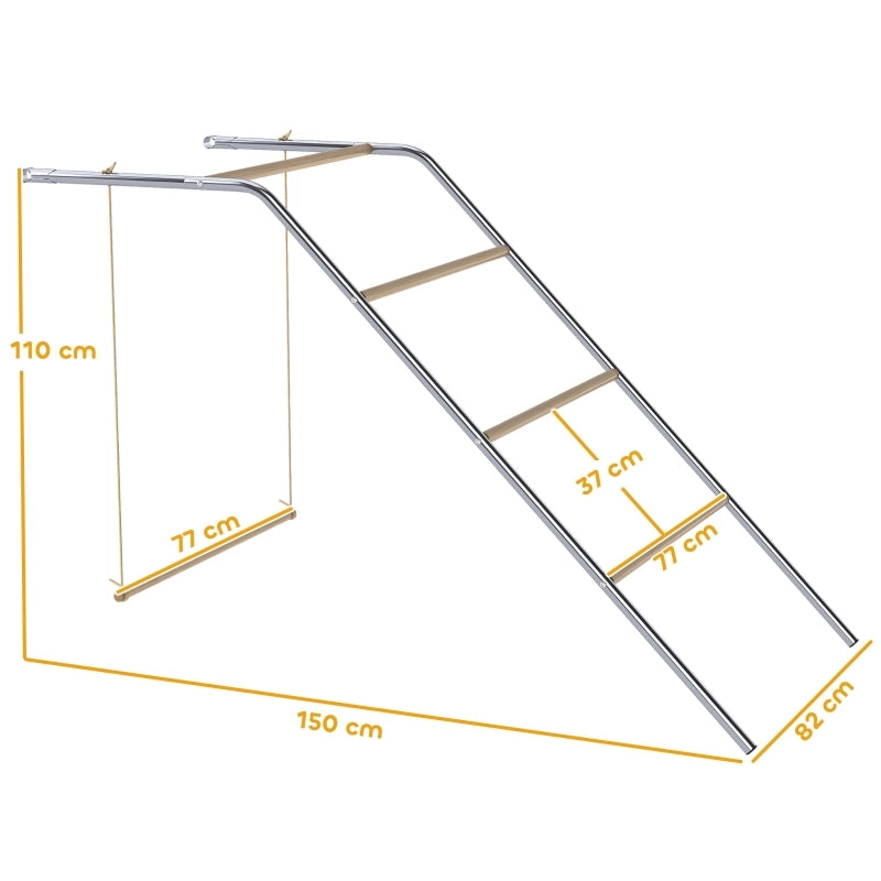 GIOCO PER GALLINE con 4 posatoi e altalena 82 x 150 x 110 cm Pino Argento