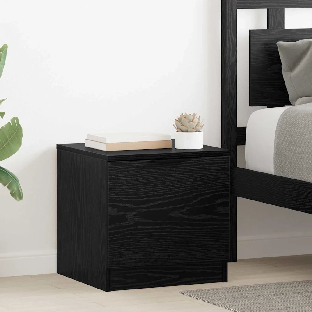 Armadietto per letto 2 pz Rovere Nero 40 x 39 x 40cm CFW1398031