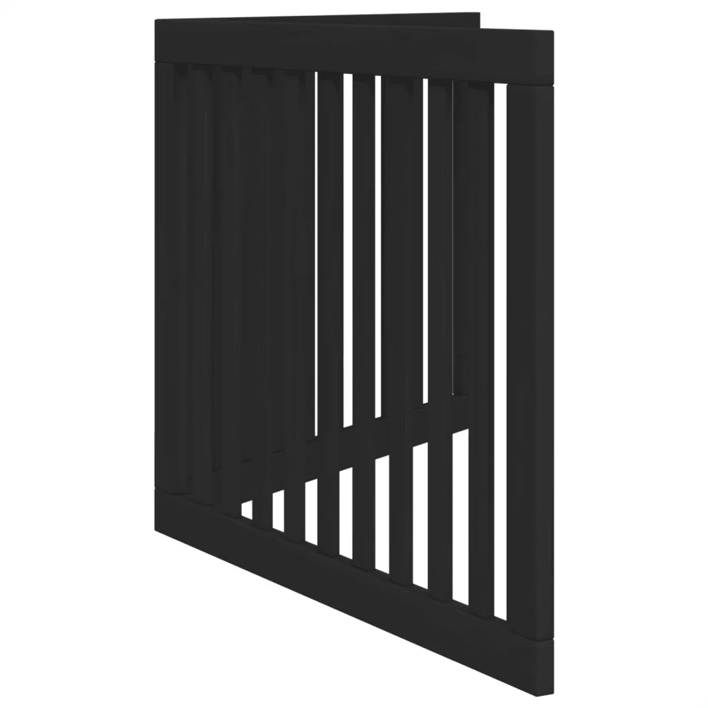 Cancello per Cani Pieghevole 2 Pannelli Nero 160cm Legno Pioppo CFW2339843