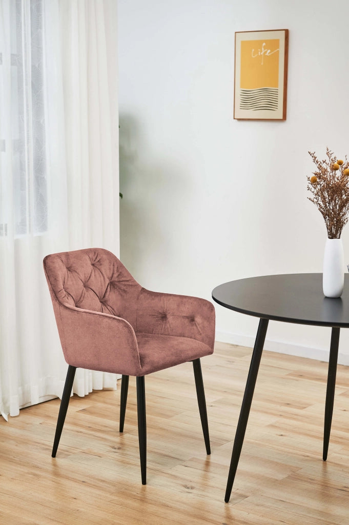 Set di 2 Sedie da Pranzo in Velluto SJ.030 Rosa