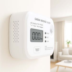 Set 10x Rilevatore monossido di carbonio con display 120 x 74 x 31 mm, allarme CO con batterie sostituibili incluse