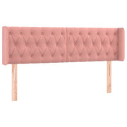 Testiera | Testata ad Orecchio Rosa 163x16x78/88 cm in Velluto
