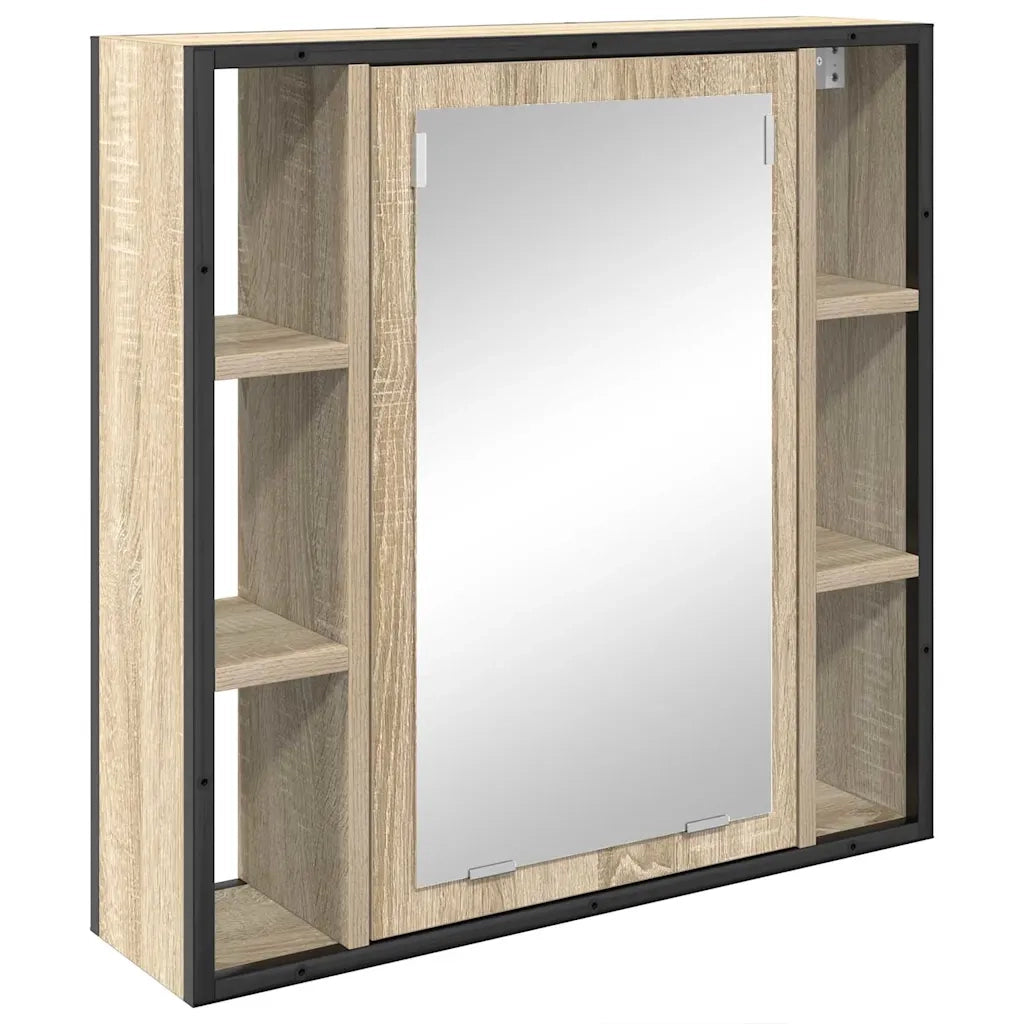 Set di mobili per il bagno con lo scaffale 3 pcs Rovere Sonoma