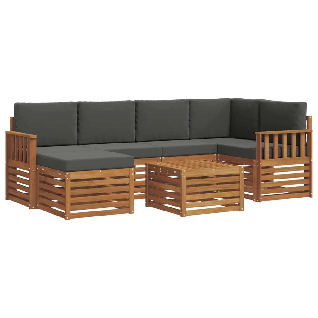 Set divano sezionale con cuscino 7 pcs Naturale e Antracite 3375122